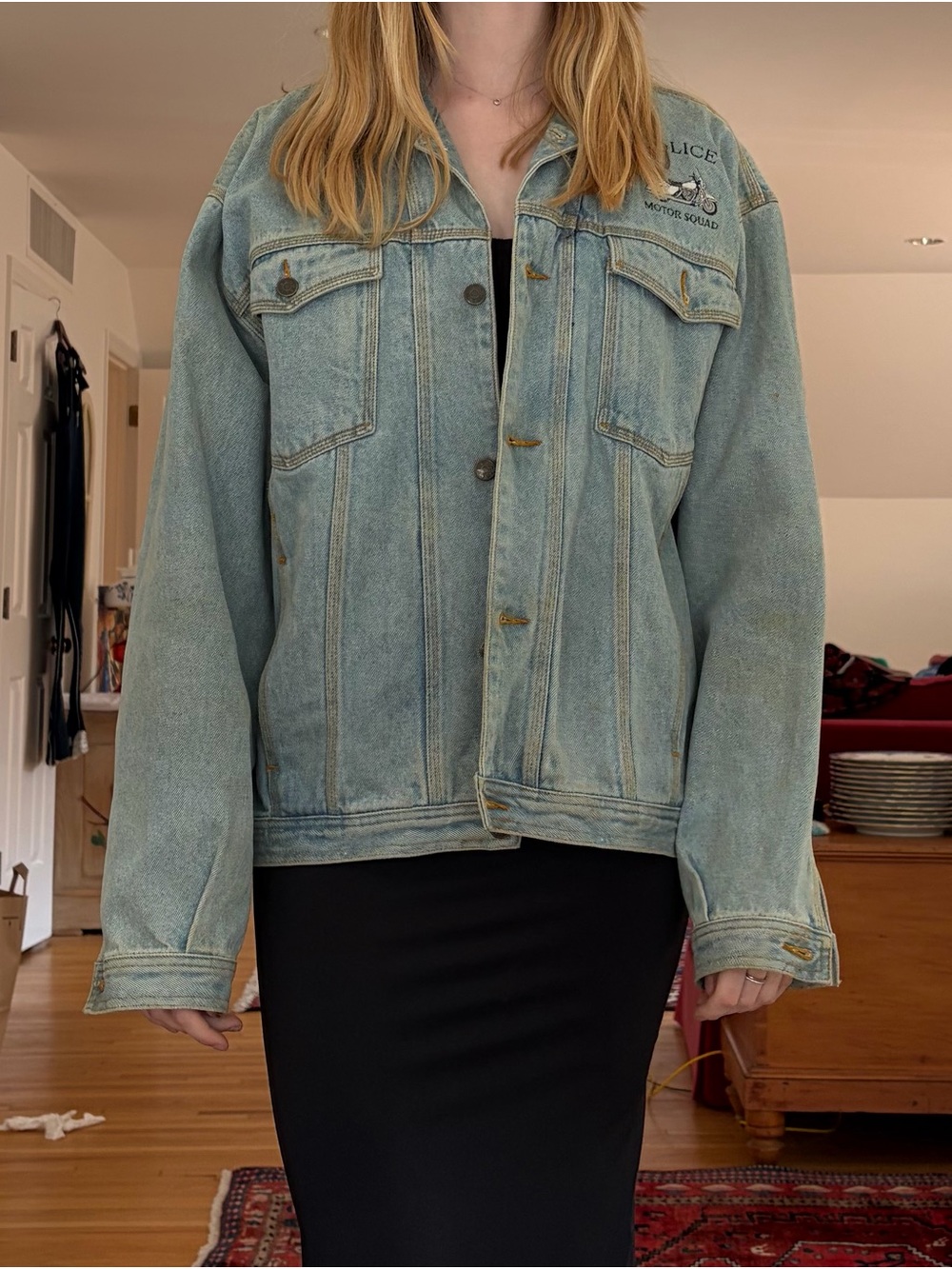 Vintage Light Blue Denim Jacket - Oversized Trucker